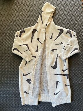 Nike Phoenix Cozy Bouclé Loose Long Knitted Sweater Lounge Streetwear Sz Large